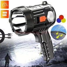 900000000LM Bright Solar/USB Rechargeable LED Spotlight Flashlight Searchlight Spotlight price