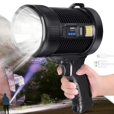 900000000LM Bright Solar/USB Rechargeable LED Spotlight Flashlight Searchlight Spotlight price