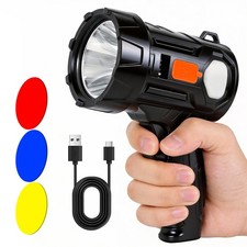 900000000LM Bright Solar/USB Rechargeable LED Spotlight Flashlight Searchlight Spotlight price