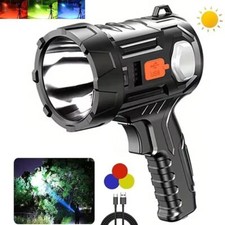 900000000LM Bright Solar/USB Rechargeable LED Spotlight Flashlight Searchlight Spotlight price
