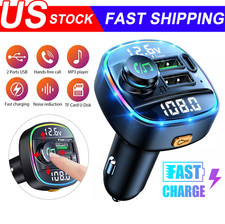 Bluetooth 5.0 Car Wireless FM Transmitter Adapter USB PD Charger AUX Hands LOT Car Transmitters price