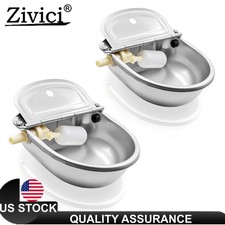 2 PCS Automatic Water Stainless Steel Trough Horse Cow Dog Drink Sheep Auto Bowl Watering Trough price