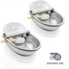 2 PCS Automatic Water Stainless Steel Trough Horse Cow Dog Drink Sheep Auto Bowl Watering Trough price