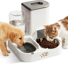 Automatic Cat Feeder Water Dispenser Gravity Stainless Steel Bowl 2.2L Food 1L Watering Trough price