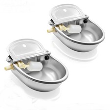2 Pcs Automatic Water Stainless Steel Trough Horse Cow Dog Drink Sheep Auto Bowl Watering Trough price