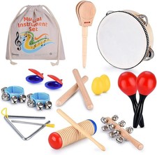 Wooden Musical Instruments Set for Toddlers 1-3, 16 Piece Kids Percussion Kit wi Toy Musical Instruments price