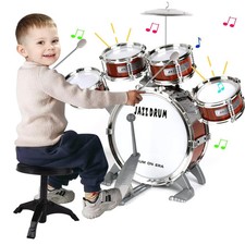 Kids Drum Set for Toddlers Toy-Musical Instruments Toys Kit 9 Pcs with Stool, Toy Musical Instruments price