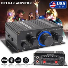 400W 12V 2 Channel Powerful Stereo Audio Power Amplifier HiFi Bass Amp Car Home Car Amplifiers price