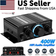 400W 12V 2 Channel Powerful Stereo Audio Power Amplifier HiFi Bass Amp Car Home Car Amplifiers price