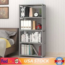 4-TIER INDUSTRIAL BOOKSHELF,DISPLAY STORAGE SHELVES RUSTIC BOOKCASE SHELVES Bookcase price