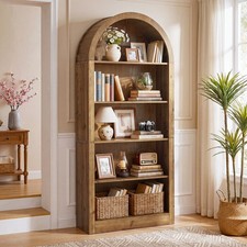 70.8" Tall Solid Wood Bookcase , 5-Tier Arched Bookshelf Open Display Etagere Bookcase price