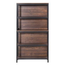 4 Tier Bookshelf Utility Storage Shelf Organizer w/Back Support, Black Bookcase price