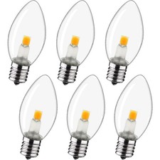 6 Pcs Night Light Bulb C7 E12 LED Bulbs Warm White 2700K Window Candles Energy-Saving Bulb price