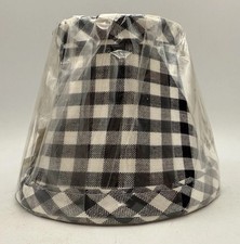 Black White Buffalo Checked Chandelier Lamp Shade Small Farmhouse clip on 4” New Lampshade price