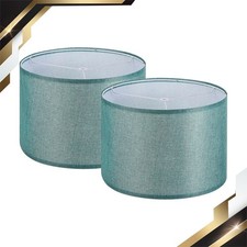 2 Pcs Drum Lamp Shades 13"x13"x9" Linen Round Lamp Shade for Table Lamps Blue Lampshade price