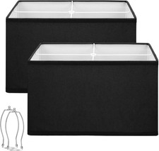 Black Lamp Shades Set of 2, Large Rectangle Lampshades Replacement, Lampshade price
