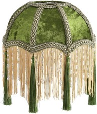 -Lampshade with Tassels, Premium Classic Victorian, Style Bell Shape Scallop Vel Lampshade price