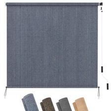 LUCKUP Outdoor Sunshade Patio Shades Roll Up Cordless Outdoor Blind, Blue-Gray Roller Blind price