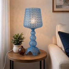 11''Blue Hollow LED Floor Lamp Decorative Wine Glass Shape Living Room New Light Decorative Lamp price