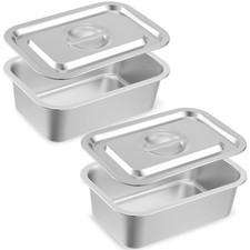 2 PACK 4 Inch Extra Deep Lasagna Baking Pan with Lid, 304 Stainless Steel Lar. Trays / Baking Dishes price