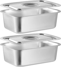 2 PACK 4 Inch Extra Deep Lasagna Baking Pan with Lid, 6.5x10.4 Inch 304 Trays / Baking Dishes price