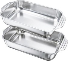 2PCS Heavy Duty Stainless Steel Baking Pans, 15.6 Inch Deep Rectangular Roasting Trays / Baking Dishes price