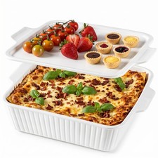 10" Square Casserole Dish with Lid - 2-in-1 Porcelain Baking Dish 2.6 Qt, Ove... Trays / Baking Dishes price