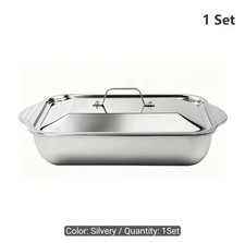 1/2pc Stainless Steel Baking Pan Set Deep Roasting Dish Tray w/ Lids, Lasagna Trays / Baking Dishes price