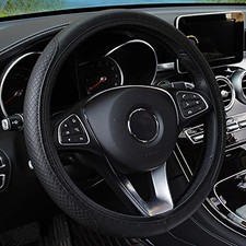 Leather Car Steering Wheel Cover, Elastic, Breathable Anti-Slip, Black1 Wheel Cover price