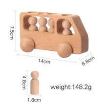 Wooden Train Birthday Toy Montessori Toys Baby - Wooden doll bus Wooden Toys price