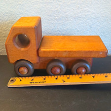Melisa's Wooden Toys Wooden Flatbed Truck 6-Wheel Wood Toy Vehicle Wooden Toys price