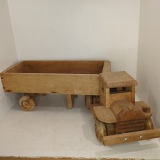 Handmade Wooden Semi Truck Hauler Carrier  Toy Vintage 26” Wooden Toys price