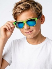 H&m Green Trendy Children's Translucent Frame Mirror Sunglasses Kids' Sunglasses price