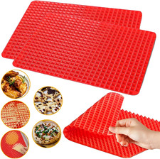 2 Silicone Baking Mat Red Pyramid Cooking Sheet Pan Oven Tray Pastry 16“x11" Tray Mat price