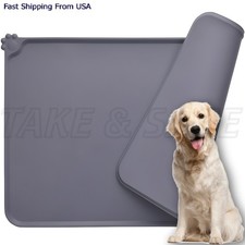Pet Food Mat Cat Dog Puppy Silicone Feeding Non Slip Waterproof Bowl Mat 18x12in Tray Mat price