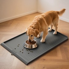 Large Dog Food Mat 36x24 Inch Waterproof Pet Feeding Bowl Floor Tray Grey Tray Mat price