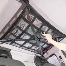 Car Ceiling Cargo Net Pocket 35.4"x23.6" Double-Layer Storage Camping Organizer Car Picnic-Camping Products price