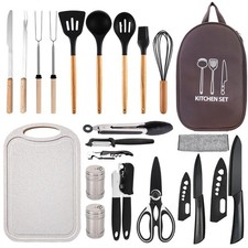 Silicone Camping Cooking Set Car Camping Essentials Cooking Kitchen Set, RV C... Car Picnic-Camping Products price