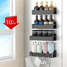 4-Piece Magnetic Spice Rack Set, Suitable for Refrigerators and Ovens, Black Spice Sets & Racks price
