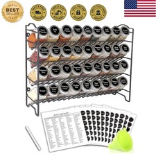 Complete Spice Rack Set: 36 Glass Jars, 396 Labels, and Chalk Marker for Kitchen Spice Sets & Racks price