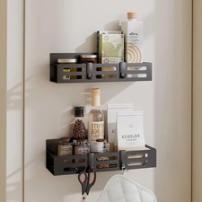 2 Pack Magnetic Spice Rack for Refrigerator, Black Magnetic Shelf and Fridge Kit Spice Sets & Racks price
