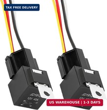 2 PCS JD1912 Car Relay Harness, 12V 40A 4 Pin Relay Sockets with 12&16 AWG Tinne Relay price