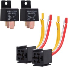 2 PCS Car Relay 4Pin DC 12V 80A Normally Open SPST with Relay Socket Plug 4 Wire Relay price