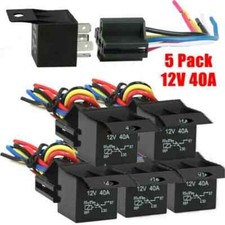 5 Pack 12V 30/40 Amp 5-Pin SPST Automotive Relay with Wires & Harness Socket Set Relay price