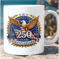 USA 250 Years Anniversary Mug Patriotic America 1776–2026 Coffee Mug FREESHIPS Mug price