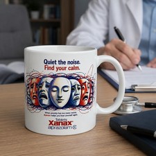 Novelty Xanax Alprazolam 11oz Coffee Mug - "Quiet The Noise" Pharmacy Graphic... Mug price
