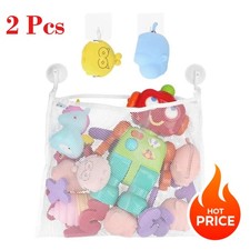 2 Pcs Bath Toy Organizer Holder for Tub with Suction Cup Adhesive Hooks Mesh Bag Bath Toys price
