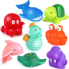 Bath Toy, 8PCS Mold Free Bath Toys for Kids Ages 1-3, No Holes Baby Bath Toys fo Bath Toys price