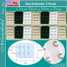 Bra Extender 2 Hook Extension Black or White or Beige -US SELLER Bra price