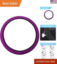 15-Inch Universal Microfiber Steering Wheel Cover - Breathable & Stylish Purple Steering Wheel Cover price